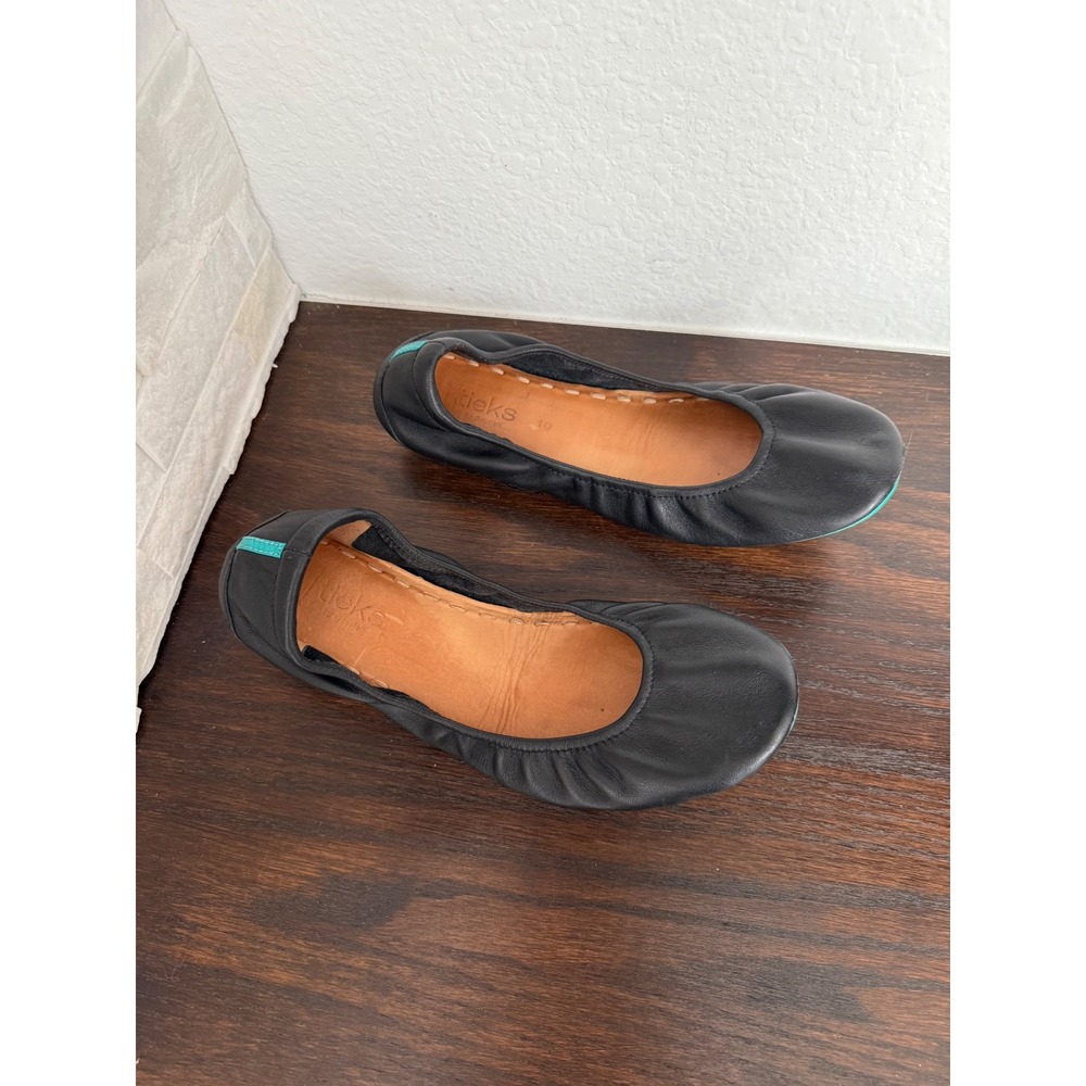 Tieks by Gavrieli Matte Black Leather Ballet Flats Size 10 Foldable Shoes